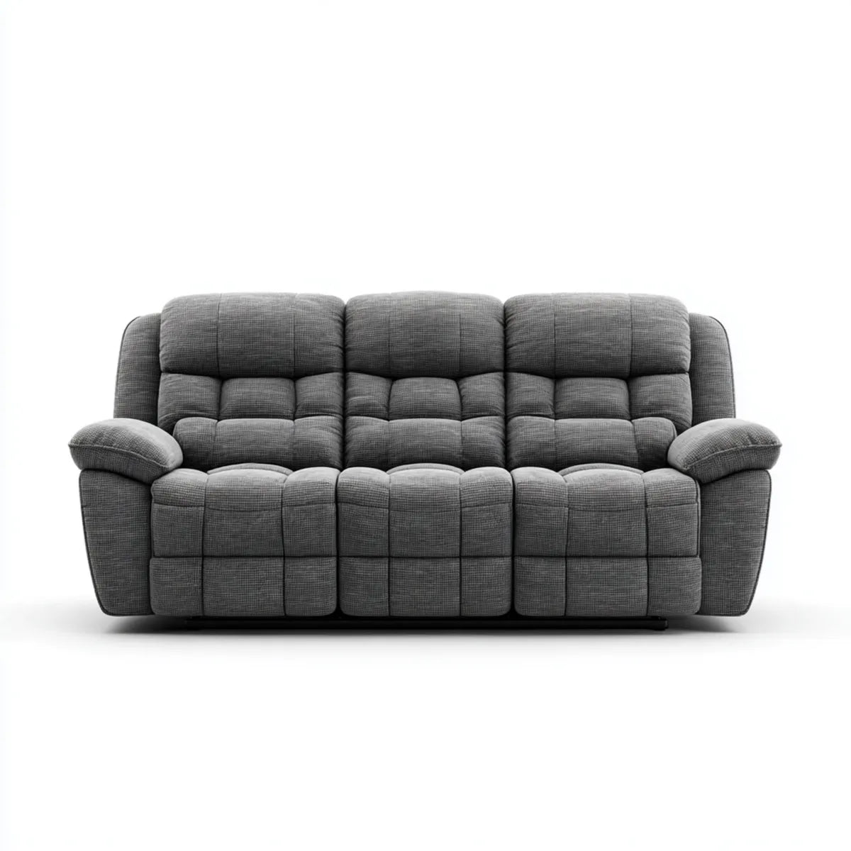 sofa 3-osobowa szara z tapicerką poliestrową prostą 210 x 95 x 102 cm