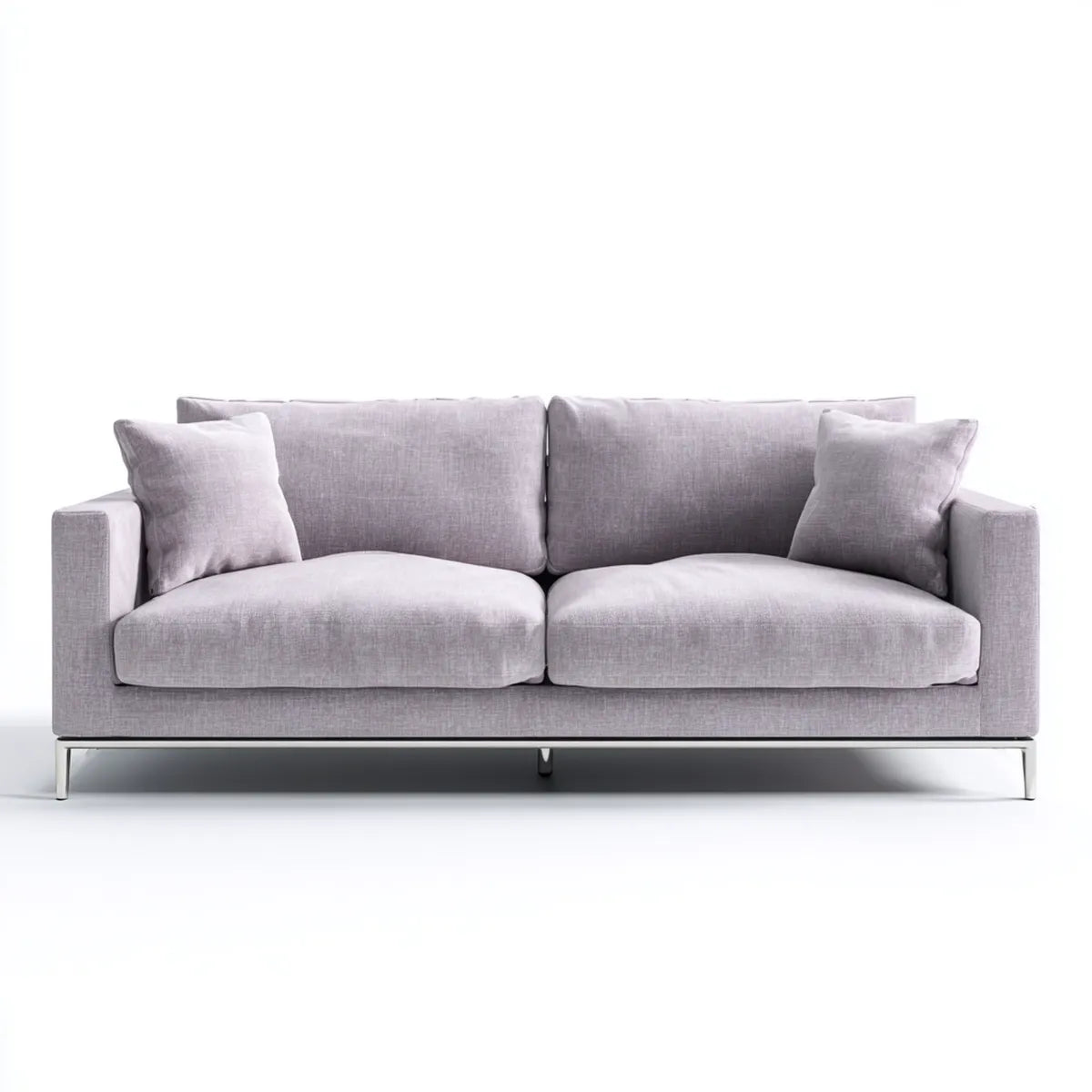 Sofa, 2-fotelikowa sofa jasnoszara z tapicerką poliestrową 200 x 90 x 85 cm prostokątna