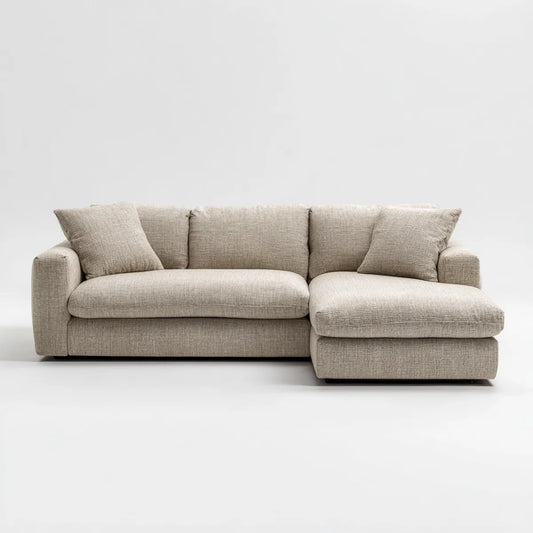 Sofa, Kanapa narożna z prawego recyrkulatora beżowy 250 x 160 x 85 cm poliestrowy tkanina kształt litery L