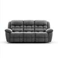 sofa 3-osobowa szara z tapicerką poliestrową prostą 210 x 95 x 102 cm
