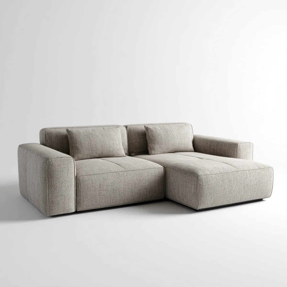 Sofa, Kanapa narożna z szezlongiem Szara 246 x 160 x 78 cm poliestrowy kształt L