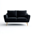 sofa 2-osobowa czarna 160 x 85 x 82 cm poliester włącznie prostokątna
