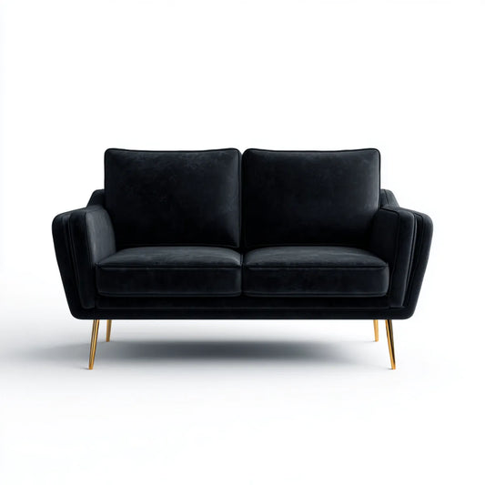 sofa 2-osobowa czarna 160 x 85 x 82 cm poliester włącznie prostokątna