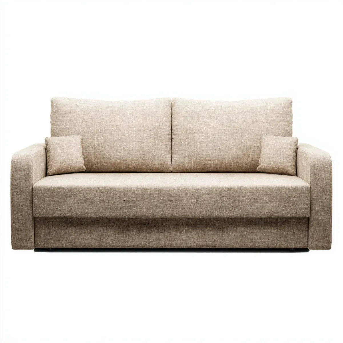 Sofa, 2-fotelowa sofa Beżżżowa 180 x 90 x 85 cm z tapicerką poliestrową i prostokątnym kształtem