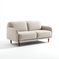 Sofa, 2-osobowa kanapa krem 160 x 85 x 82 cm poliester prostokątna
