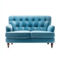Sofa, 2-osobowa Chesterfield Sofa Niebieski 145 x 86 x 100 cm poliester aksamit prostokątna