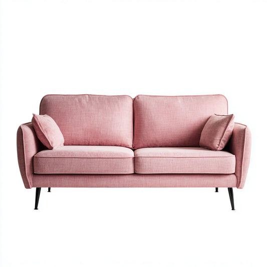 Sofa, 2-fotelowa sofa różowa 190 x 86 x 85 cm poliestrowy prostokątna