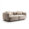 sofa 2-osobowa beżowa 180 x 95 x 72 cm przewód poliestrowy zaokrąglony kształt