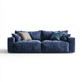 sofa 3-osobowa granatowy z poliestrowym aksamitnym pokrywą prostokątną 230 x 100 x 85 cm