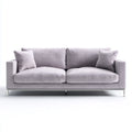 Sofa, 2-fotelikowa sofa jasnoszara z tapicerką poliestrową 200 x 90 x 85 cm prostokątna