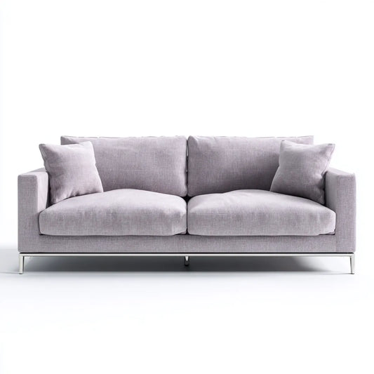 Sofa, 2-fotelikowa sofa jasnoszara z tapicerką poliestrową 200 x 90 x 85 cm prostokątna