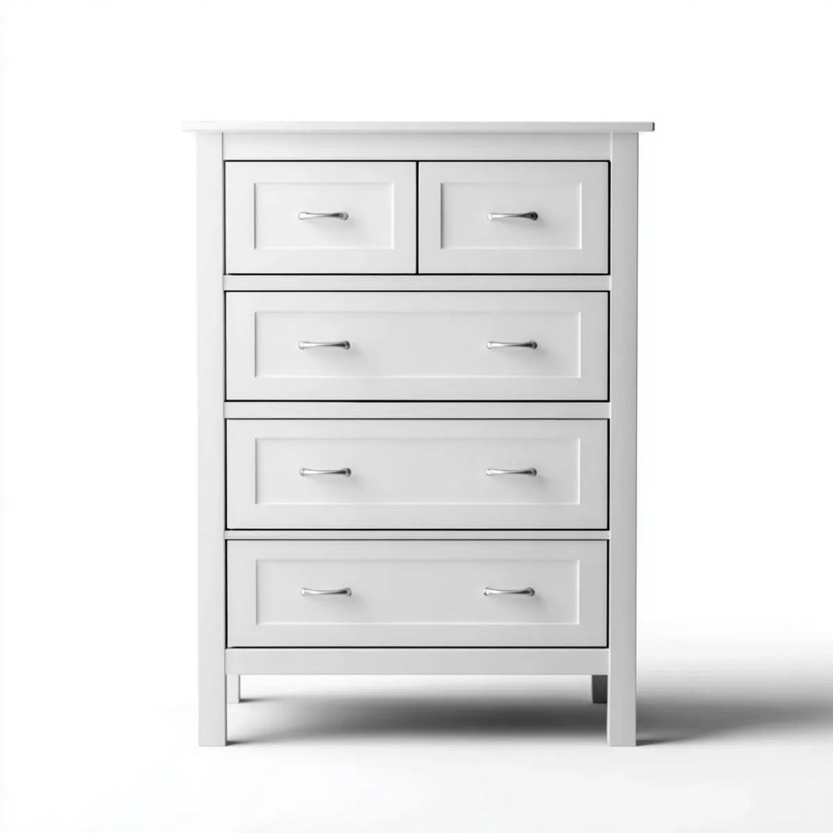Komoda, Skrzynia z 5 szufladami Białe 80 x 40 x 100 cm MDF Prostokątne
