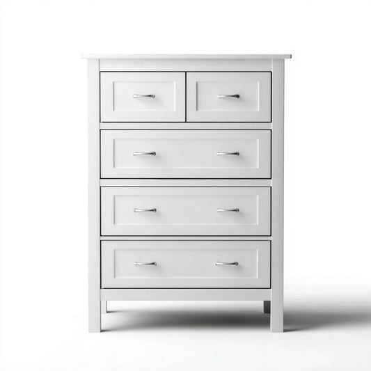 Komoda, Skrzynia z 5 szufladami Białe 80 x 40 x 100 cm MDF Prostokątne