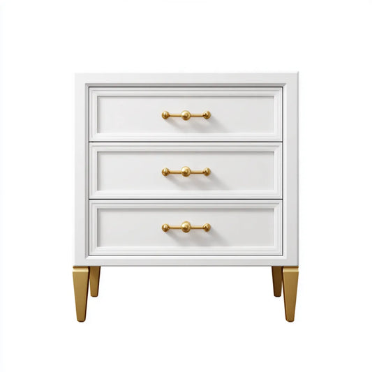 Komoda, Biała skrzynia z szufladami 60 x 40 x 75 cm MDF prostokątna z 3 szufladami