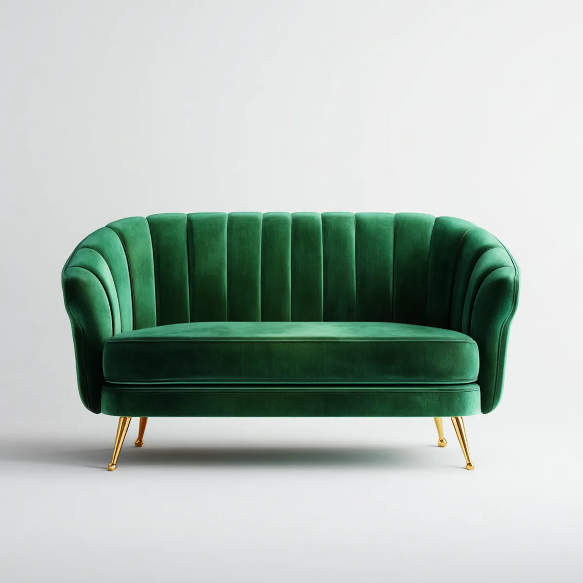 sofa 2-osobowa zielony 160 x 83 x 78 cm poliester aksamit ze stalowych nóżek okrągłe