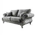 sofa 2-osobowa szara 180 x 95 x 92 cm poliestrowy aksamit z zakrzywionymi podpórkami