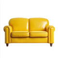 sofa 2-osobowa musztarda żółty 160 x 90 x 90 cm PU- sztuczna skóra prostokątna