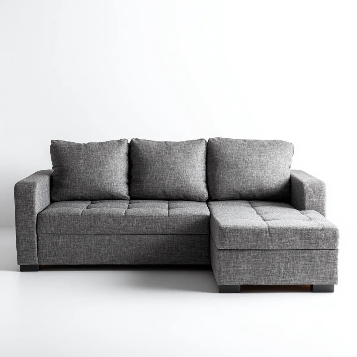 Sofa, Kanapa narożna z szarym dzbankiem 230 x 145 x 85 cm pianka poliestrowa prostokątna