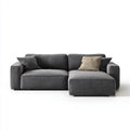 Sofa kątowa ciemnoszara 260 x 160 x 85 cm z rekamierem w prawym poliestrze