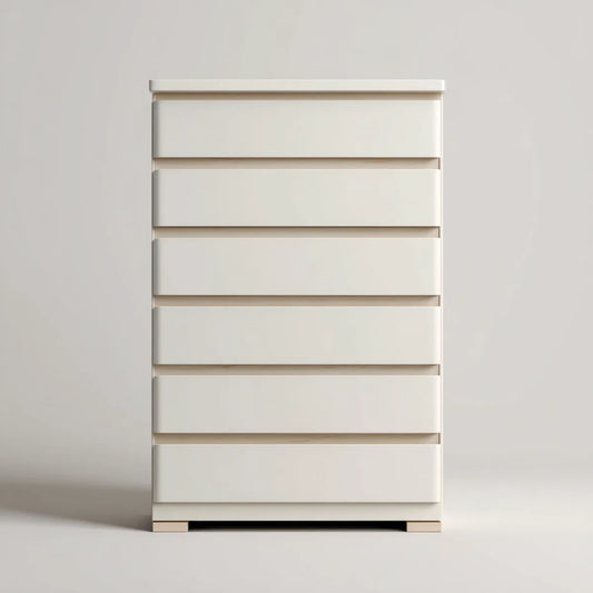 Komoda, Skrzynia z 6 szufladami Białe 80 x 40 x 140 cm MDF Prostokątne